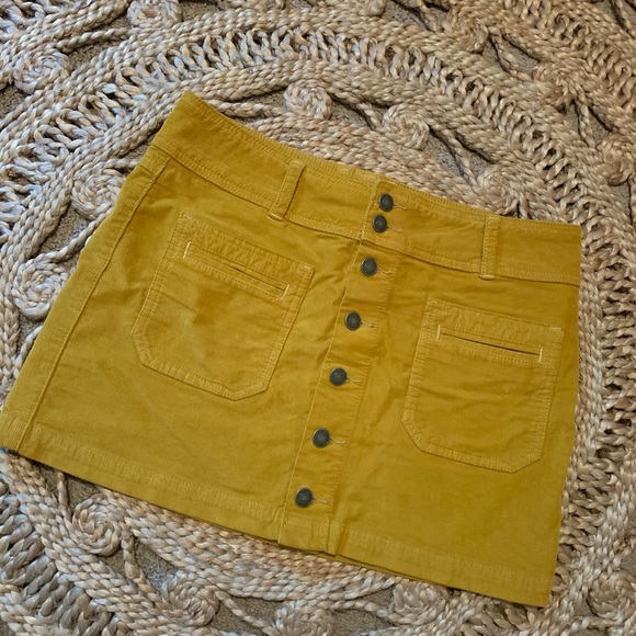 FREE PEOPLE Yellow Corduroy Skirt - Picture 3 of 6